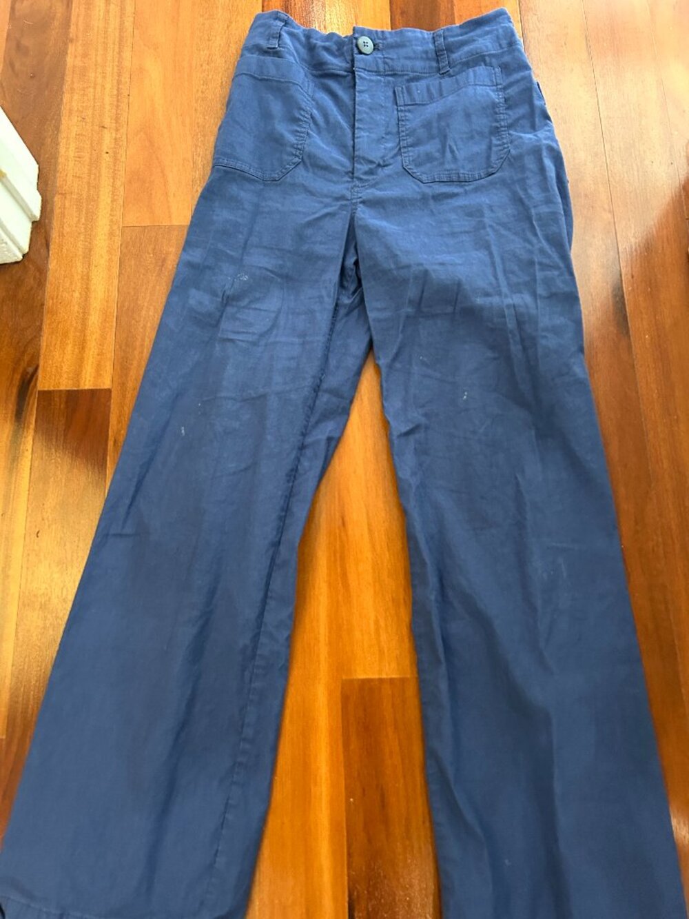Anthropologie Blue Maeve Colette Full-Length Wide-Leg Pants Size 28